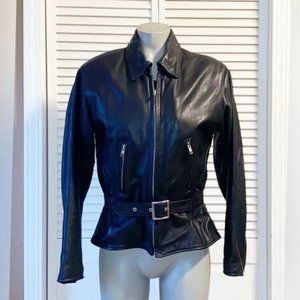 Hot Leathers Black Leather Peplum Biker Moto Jacket~S~